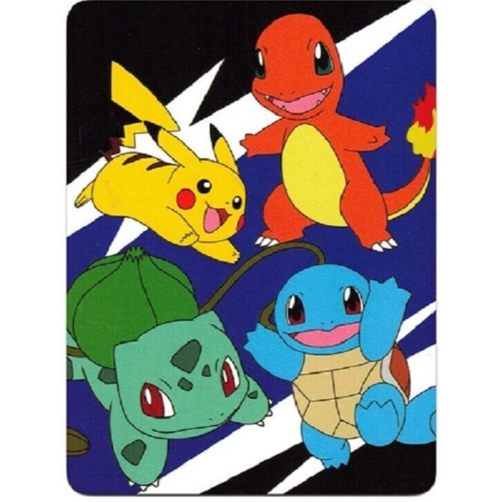 New Pokemon Group Go Pikachu Fleece Throw Gift Blanket Bulbasaur Charmander SOFT - Picture 1 of 2